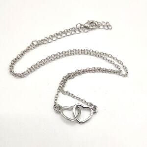 Stainless Paired Heart Necklace Love Valentines Birthday Anniversary NEW